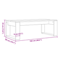 vidaXL Black Oak Coffee Table 102x50x35 cm Made of Engineered Wood