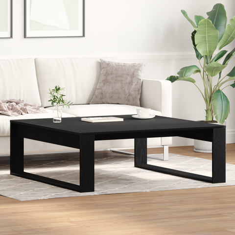 vidaXL Black Oak Coffee Table - 100x100x35 cm Made from Engineered Wood