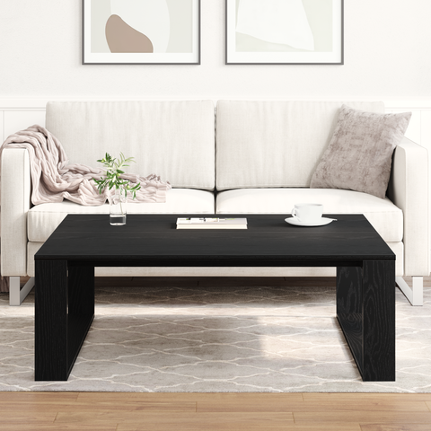 vidaXL Black Oak Coffee Table - 100x100x35 cm Made from Engineered Wood