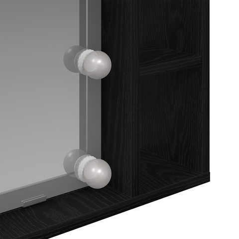 vidaXL Mirror Cabinet Black oak 76 x 15 x 55 cm Engineered wood