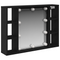 vidaXL Mirror Cabinet Black oak 76 x 15 x 55 cm Engineered wood