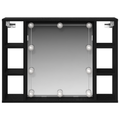 vidaXL Mirror Cabinet Black oak 76 x 15 x 55 cm Engineered wood