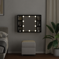 vidaXL Mirror Cabinet Black oak 76 x 15 x 55 cm Engineered wood