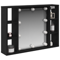vidaXL Mirror Cabinet Black oak 76 x 15 x 55 cm Engineered wood