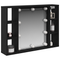 vidaXL Mirror Cabinet Black oak 76 x 15 x 55 cm Engineered wood
