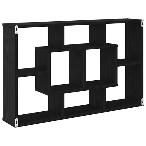 vidaXL Wall Shelf - Black Oak, 85 x 16 x 52.5 cm, Made of Engineered Wood