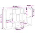 vidaXL Wall Shelf - Black Oak, 85 x 16 x 52.5 cm, Made of Engineered Wood