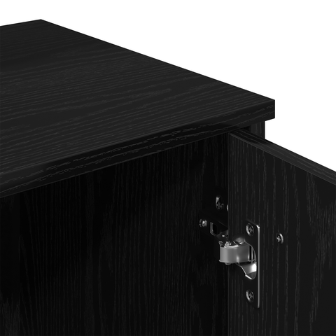 vidaXL LED Dressing Table in Black Oak - 86.5 x 35 x 136 cm