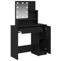 vidaXL LED Dressing Table in Black Oak - 86.5 x 35 x 136 cm