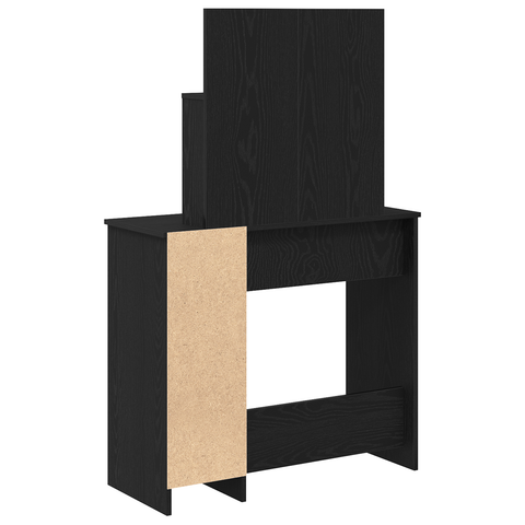 vidaXL LED Dressing Table in Black Oak - 86.5 x 35 x 136 cm