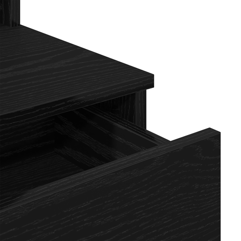 vidaXL Dressing Table with LED Lights Black Oak 96x40x142 cm