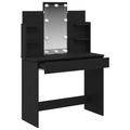 vidaXL Dressing Table with LED Lights Black Oak 96x40x142 cm