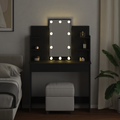 vidaXL Dressing Table with LED Lights Black Oak 96x40x142 cm