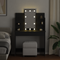 vidaXL Dressing Table with LED Lights Black Oak 96x40x142 cm