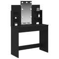 vidaXL Dressing Table with LED Lights Black Oak 96x40x142 cm