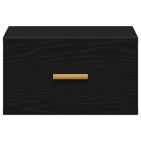 vidaXL Wall-mounted Bedside Cabinets 2 pcs Black Oak 35x35x20 cm