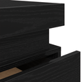 vidaXL Bedside Cabinet with LED Lights Black Oak 35x39x55 cm