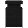 vidaXL Bedside Cabinet with LED Lights Black Oak 35x39x55 cm