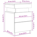 vidaXL Bedside Cabinet with LED Lights Black Oak 35x39x55 cm
