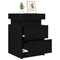 vidaXL Bedside Cabinet with LED Lights Black Oak 35x39x55 cm
