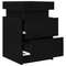 vidaXL Bedside Cabinet with LED Lights 2 pcs Black Oak 35x39x55 cm