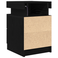 vidaXL Bedside Cabinet with LED Lights 2 pcs Black Oak 35x39x55 cm