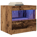 vidaXL Bedside Cabinet with LED Lights Old Wood 50x40x45 cm
