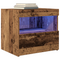 vidaXL Bedside Cabinet with LED Lights Old Wood 50x40x45 cm