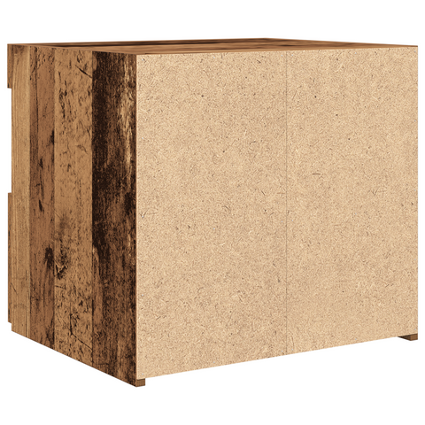 vidaXL Bedside Cabinet with LED Lights Old Wood 50x40x45 cm