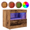 vidaXL Bedside Cabinet with LED Lights Old Wood 50x40x45 cm