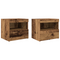 vidaXL Bedside Cabinets with LED Lights 2 pcs Old Wood 50x40x45 cm