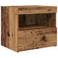 vidaXL Bedside Cabinets with LED Lights 2 pcs Old Wood 50x40x45 cm