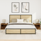 vidaXL Bedside Cabinets with LED Lights 2 pcs Old Wood 50x40x45 cm