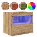 vidaXL Bedside Cabinets with LED Lights 2 pcs Artisan Oak 50x40x45 cm