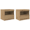 vidaXL Bedside Cabinets with LED Lights 2 pcs Artisan Oak 50x40x45 cm