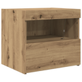 vidaXL Bedside Cabinets with LED Lights 2 pcs Artisan Oak 50x40x45 cm