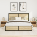 vidaXL Bedside Cabinets with LED Lights 2 pcs Artisan Oak 50x40x45 cm