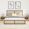 vidaXL Bedside Cabinets with LED Lights 2 pcs Artisan Oak 50x40x45 cm