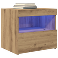 vidaXL Bedside Cabinets with LED Lights 2 pcs Artisan Oak 50x40x45 cm