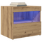 vidaXL Bedside Cabinets with LED Lights 2 pcs Artisan Oak 50x40x45 cm