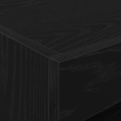vidaXL Bedside Cabinet with LED Lights Black Oak 50x40x45 cm