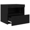 vidaXL Bedside Cabinet with LED Lights Black Oak 50x40x45 cm