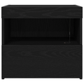 vidaXL Bedside Cabinet with LED Lights Black Oak 50x40x45 cm