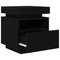 vidaXL Bedside Cabinet with LED Lights Black Oak 40x39x48,5 cm