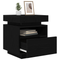 vidaXL Bedside Cabinet with LED Lights Black Oak 40x39x48,5 cm