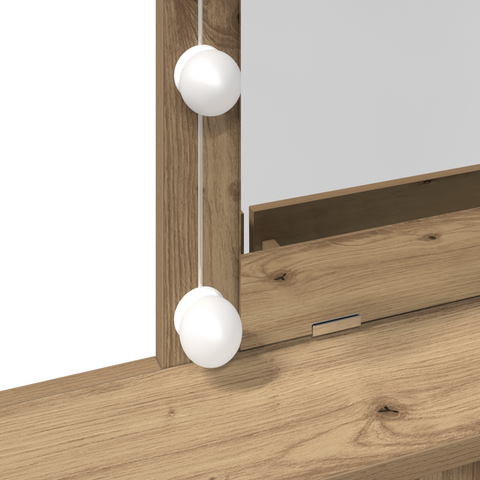 vidaXL Dressing Table with Mirror and LEDs Artisan Oak Engineered Wood