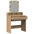 vidaXL Dressing Table with Mirror and LEDs Artisan Oak Engineered Wood