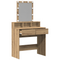 vidaXL Dressing Table with Mirror and LEDs Artisan Oak Engineered Wood