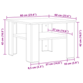 vidaXL Black Oak Coffee Table 60x60x42 cm Made of Engineered Wood