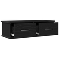 vidaXL Wall-mounted Drawer Shelf Black Oak 60x26x18,5cm Engineered Wood